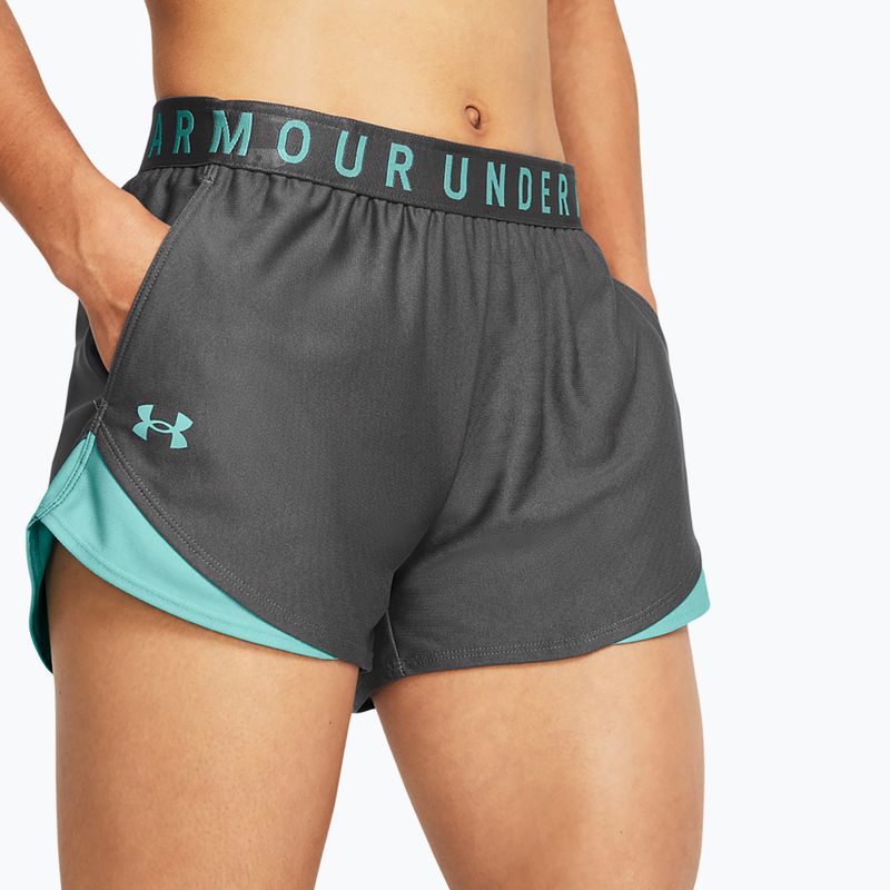 Шорти жіночі Under Armour Play Up 3.0 castlerock/radial turquoise/radial turquoise 4