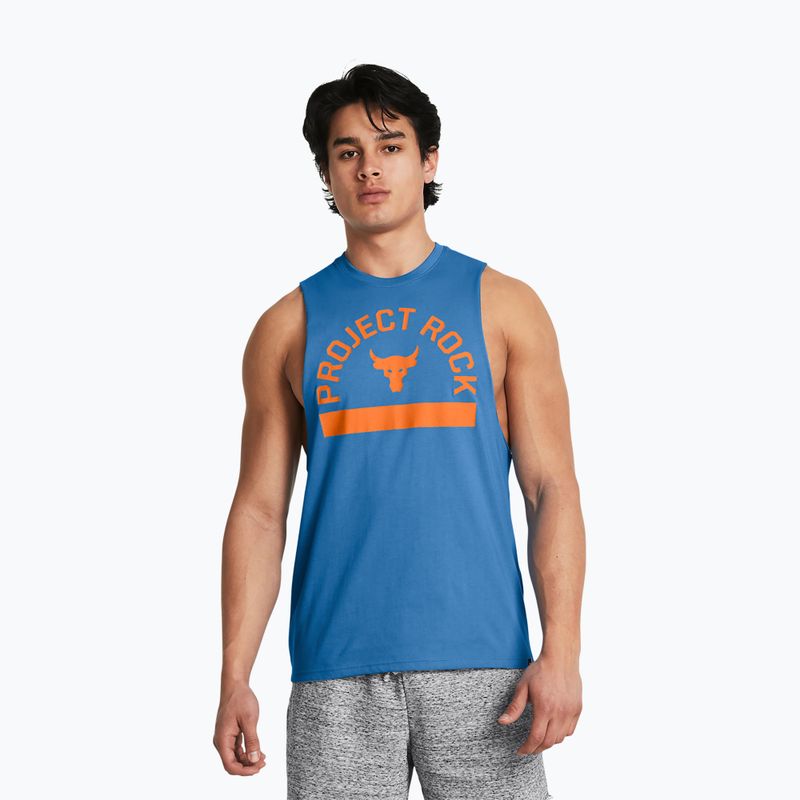 Лонгслів для тренувань чоловічий Under Armour Project Rock Payoff Graphic viral blue/atomic/black