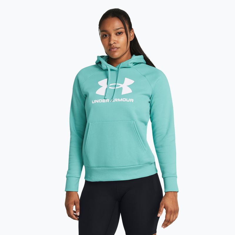 Кофта жіноча Under Armour Rival Fleece Big Logo Hoody radial turquoise/white