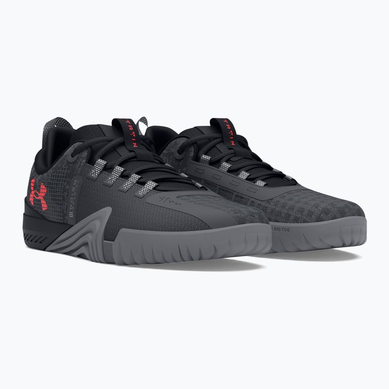 Черевики для тренувань чоловічі Under Armour TriBase Reign 6 gray void/pitch gray/rush red 7