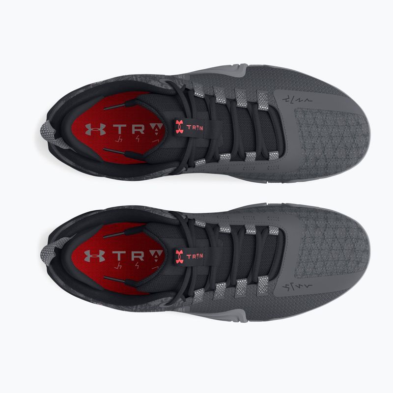 Черевики для тренувань чоловічі Under Armour TriBase Reign 6 gray void/pitch gray/rush red 10