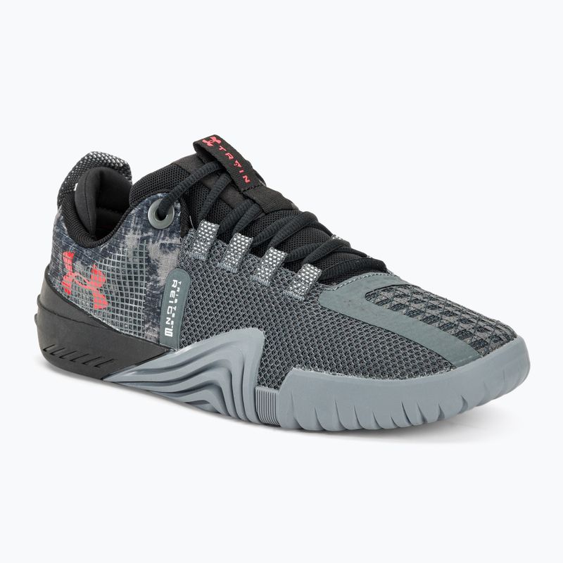 Черевики для тренувань чоловічі Under Armour TriBase Reign 6 gray void/pitch gray/rush red