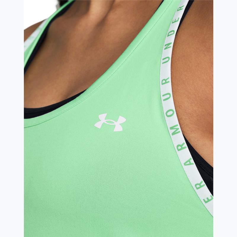 Майка для тренувань жіноча Under Armour Knockout Tank matrix green/white 3