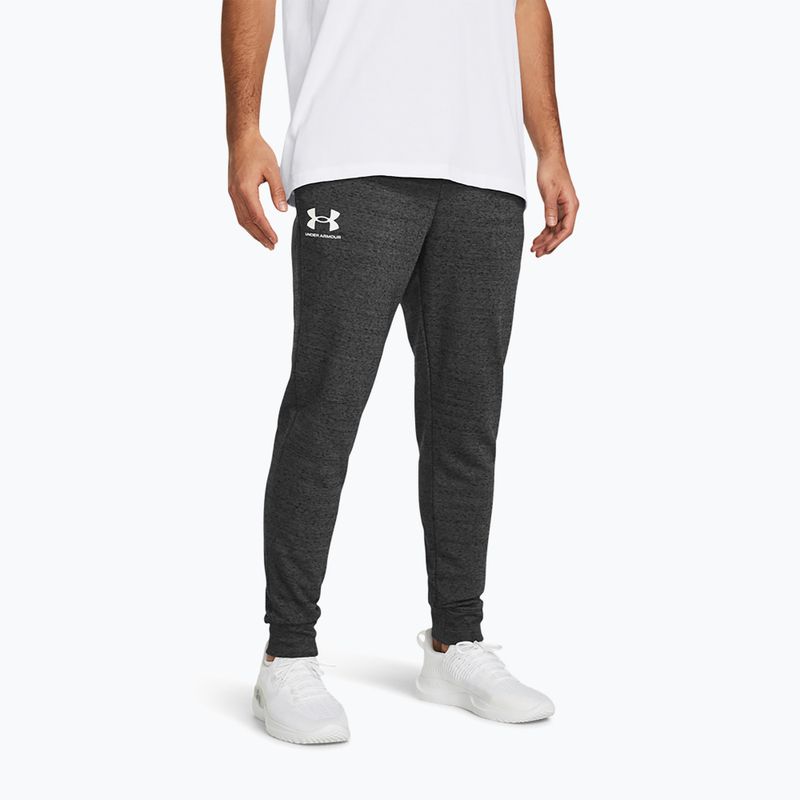 Штани чоловічі Under Armour Rival Terry Jogger castlerock light heather/onyx white