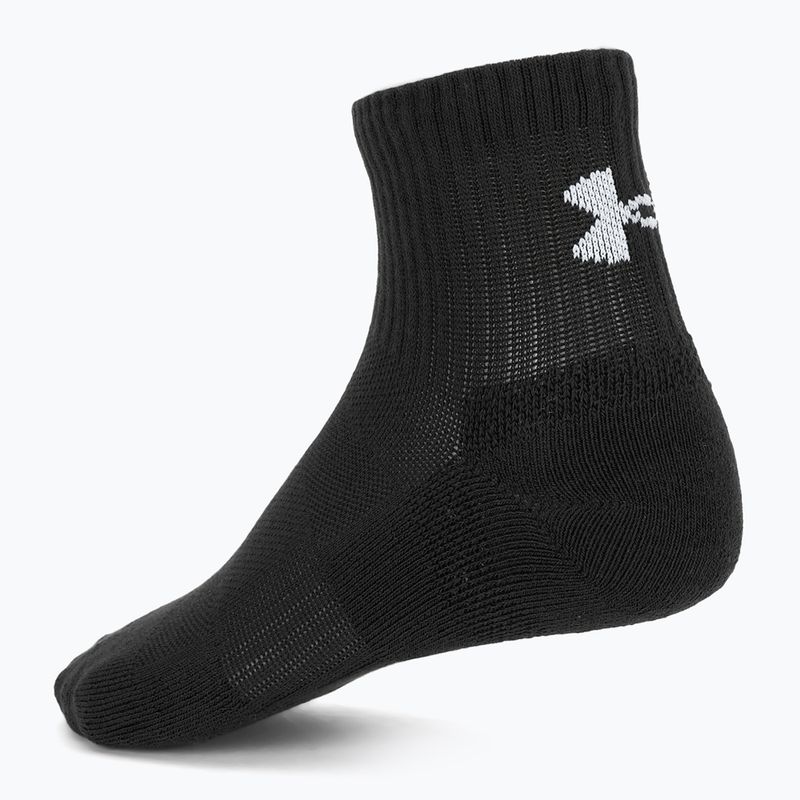 Шкарпетки Under Armour Training Cotton Quarter 3 пари black/black/white 2