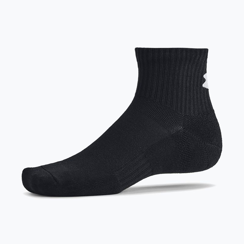 Шкарпетки Under Armour Training Cotton Quarter 3 пари black/black/white 6