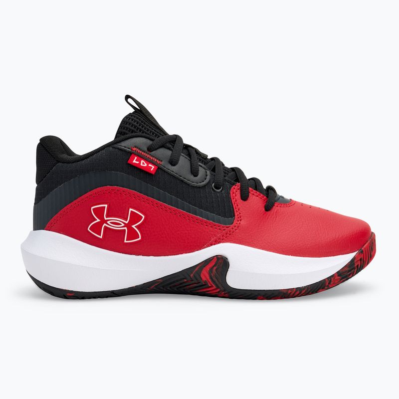 Кросівки баскетбольні дитячі Under Armour GS Lockdown 7 red/black/white 2