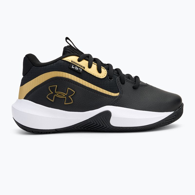 Кросівки баскетбольні дитячі Under Armour GS Lockdown 7 black/black/metallic gold 2