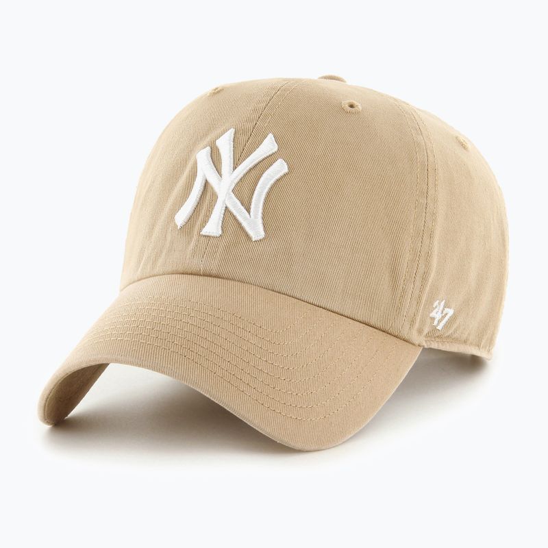 Кепка 47 Brand MLB New York Yankees CLEAN UP W/No Loop Label khaki