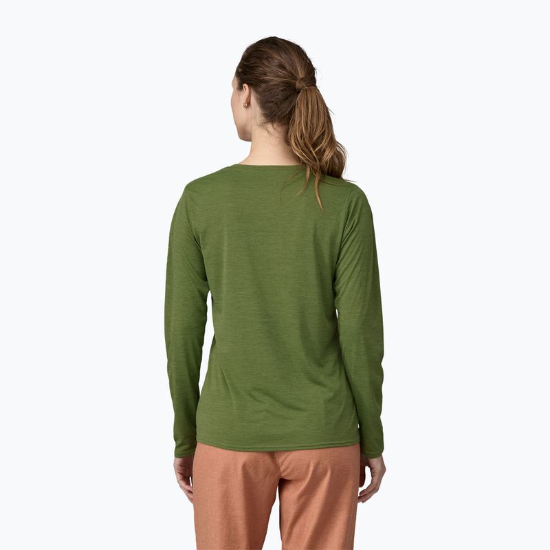 Кофта жіноча Patagonia Cap Cool Daily Graphic Shirt 73 text logo/terrain green x-dye 2
