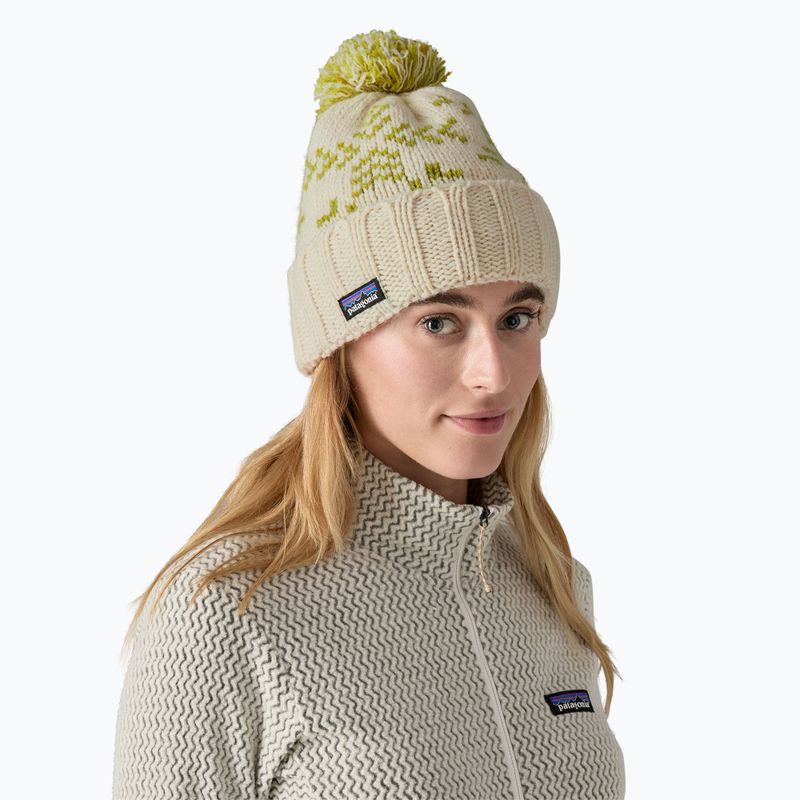 Шапка зимова Patagonia Snowbelle evergreen flakes/birch white 2