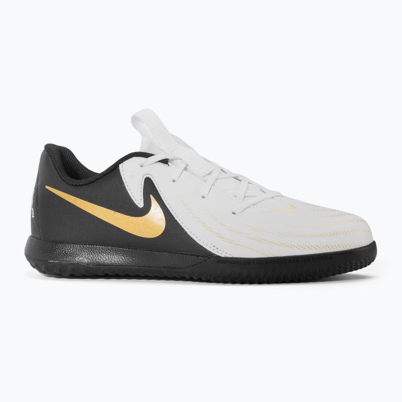 Кросівки футбольні дитячі Nike Phantom GX II Academy IC white/metallic gold coin/black 2