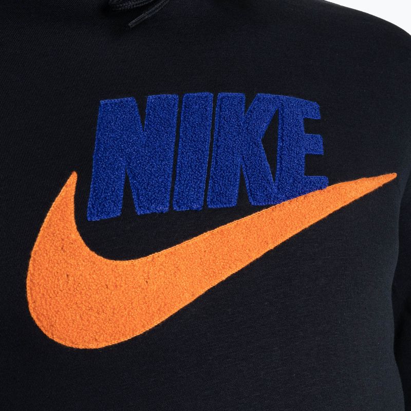 Кофта чоловіча Nike Club Fleece Hoodie black/safety orange 3