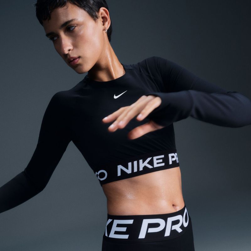 Лонгслів для тренувань жіночий Nike Pro 365 Dri-Fit black/white 6