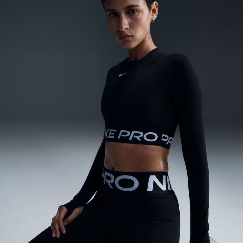 Лонгслів для тренувань жіночий Nike Pro 365 Dri-Fit black/white 9