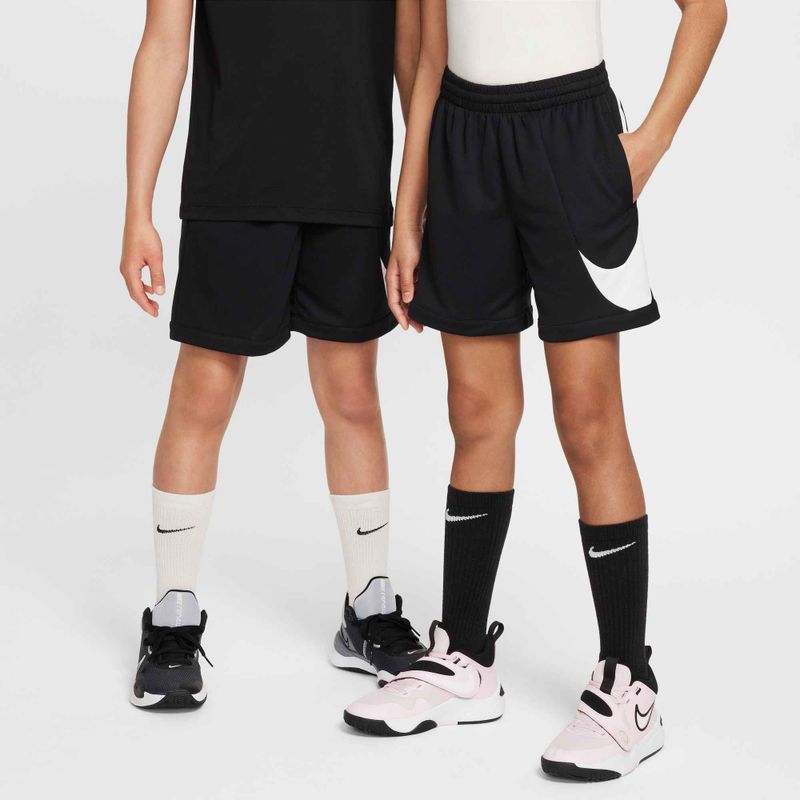 Шорти для тренувань дитячі Nike Dri-Fit Multi+ black/white/black 5