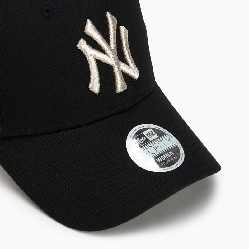 Бейсболка New Era Metallic Logo 9Forty New York Yankees чорна 3