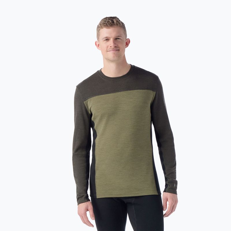 Лонгслів термічний чоловічий Smartwool Classic Thermal Merino Base Layer Colorblock winter moss