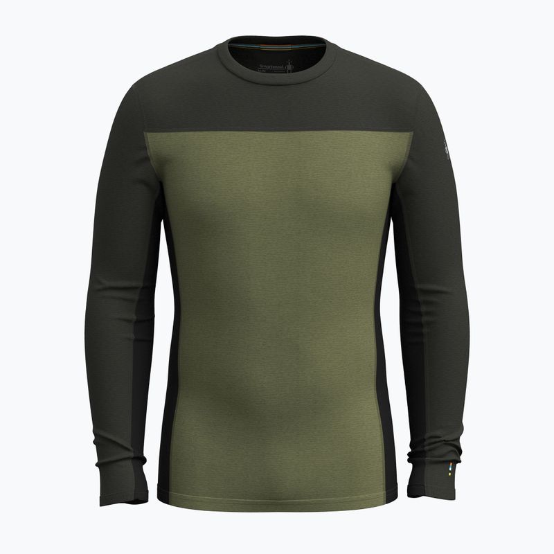 Чоловіча термоактивна кофта Smartwool Classic Thermal Merino Base Layer Colorblock Crew Boxed moss 3