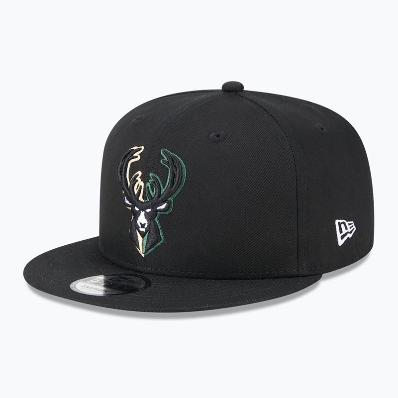 Бейсболка New Era Split Logo 9Fifty Milwaukee Bucks black 2
