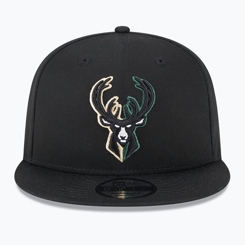 Бейсболка New Era Split Logo 9Fifty Milwaukee Bucks black 3