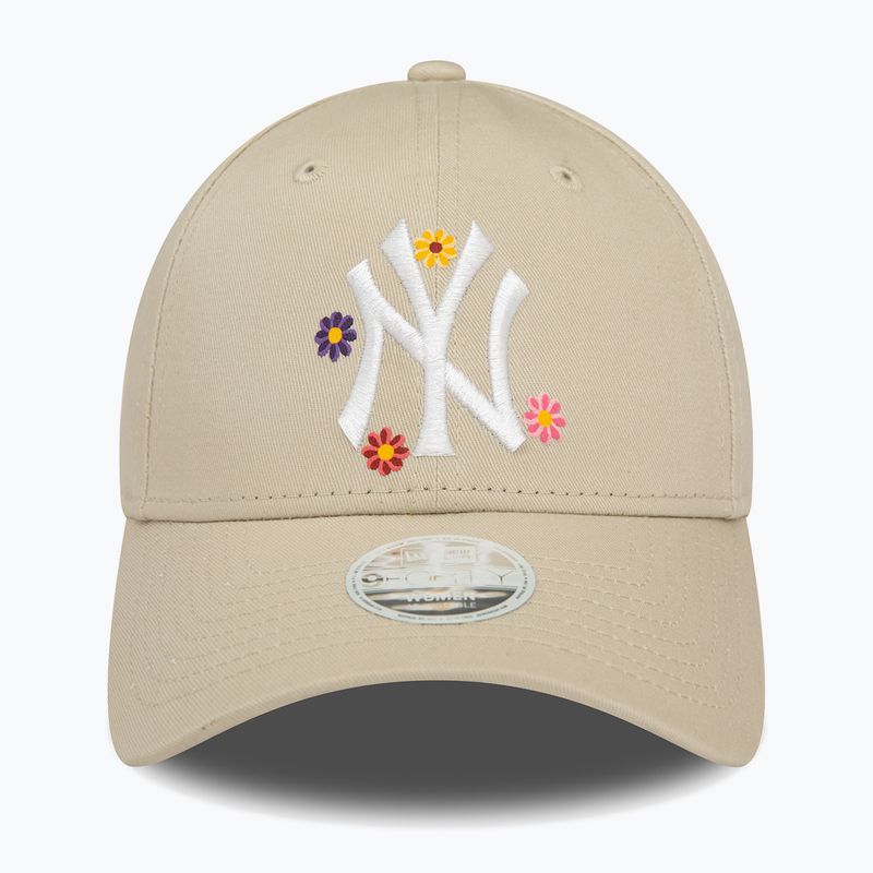 Жіноча бейсболка New Era Flower 9Forty New York Yankees світло-бежева 2
