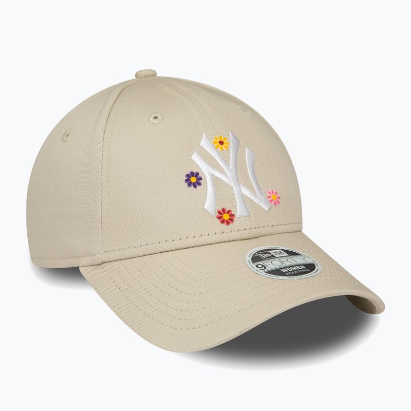 Жіноча бейсболка New Era Flower 9Forty New York Yankees світло-бежева 3