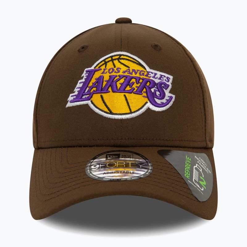 Чоловіча бейсболка New Era Repreve 9Forty Los Angeles Lakers темно-коричнева 3