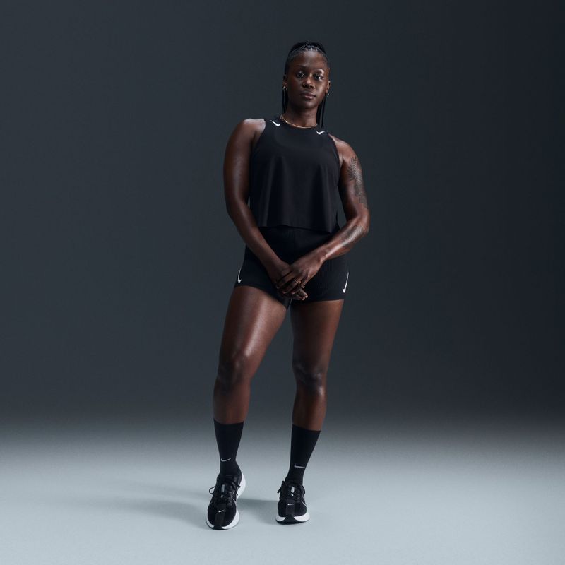 Футболка для бігу жіноча Nike AeroSwift Dri-Fit ADV Cropped Tank Top black/white 8