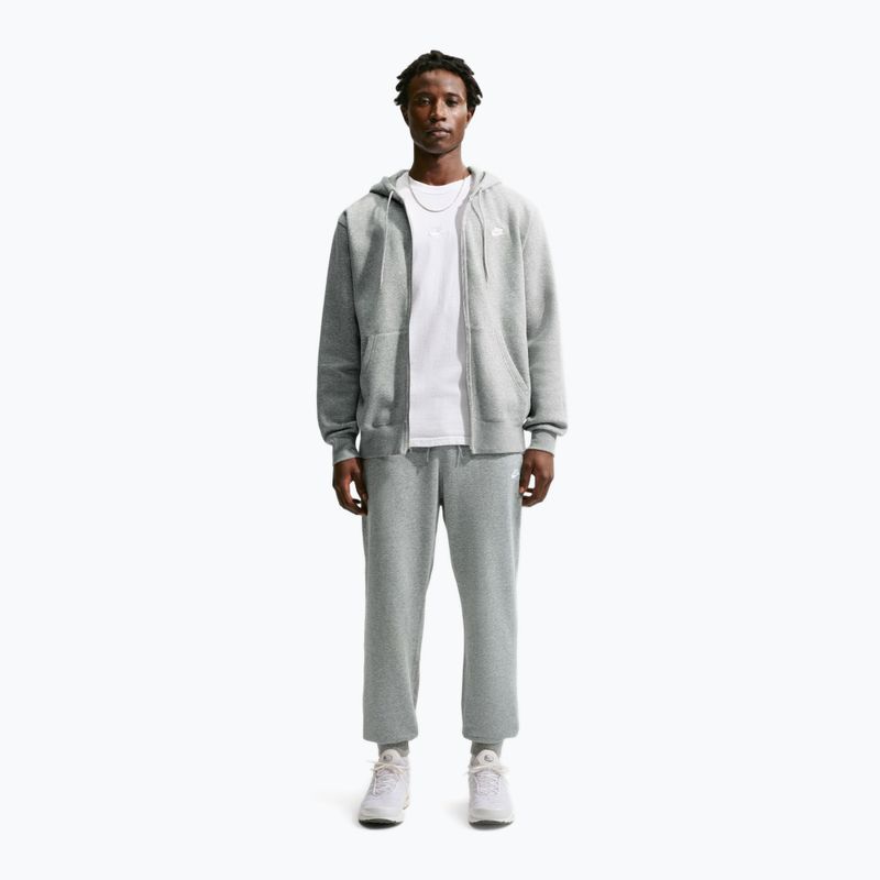 Штани чоловічі Nike Club French Terry Joggers dark grey heather/light smoke grey/white 2