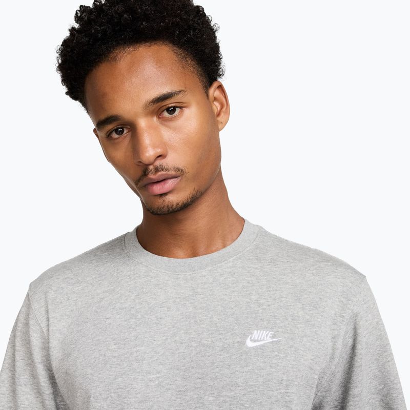 Кофта чоловіча Nike Club French Terry Crew dark grey heather/white 4