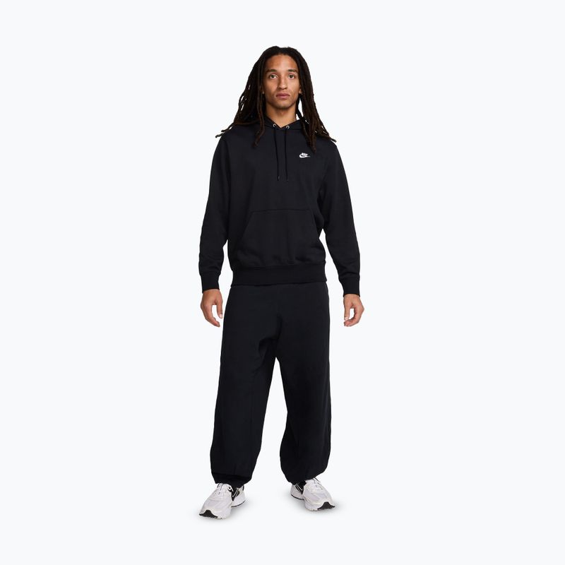 Кофта чоловіча Nike Club French Terry Pullover Hoodie black/black/white 2