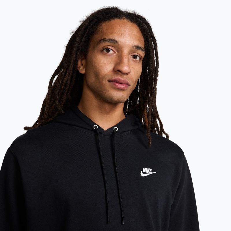 Кофта чоловіча Nike Club French Terry Pullover Hoodie black/black/white 4