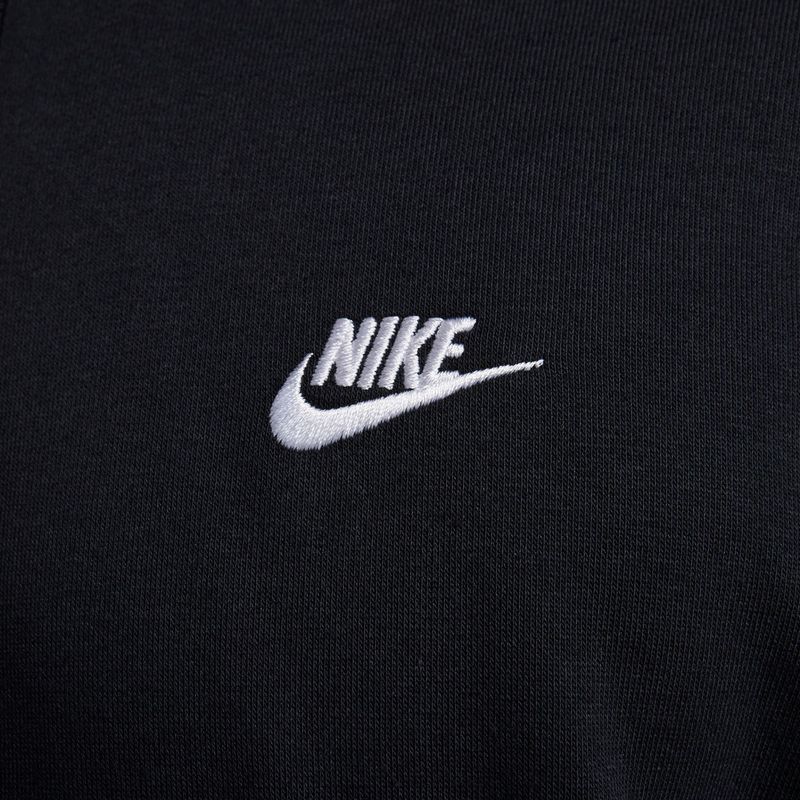 Кофта чоловіча Nike Club French Terry Pullover Hoodie black/black/white 6