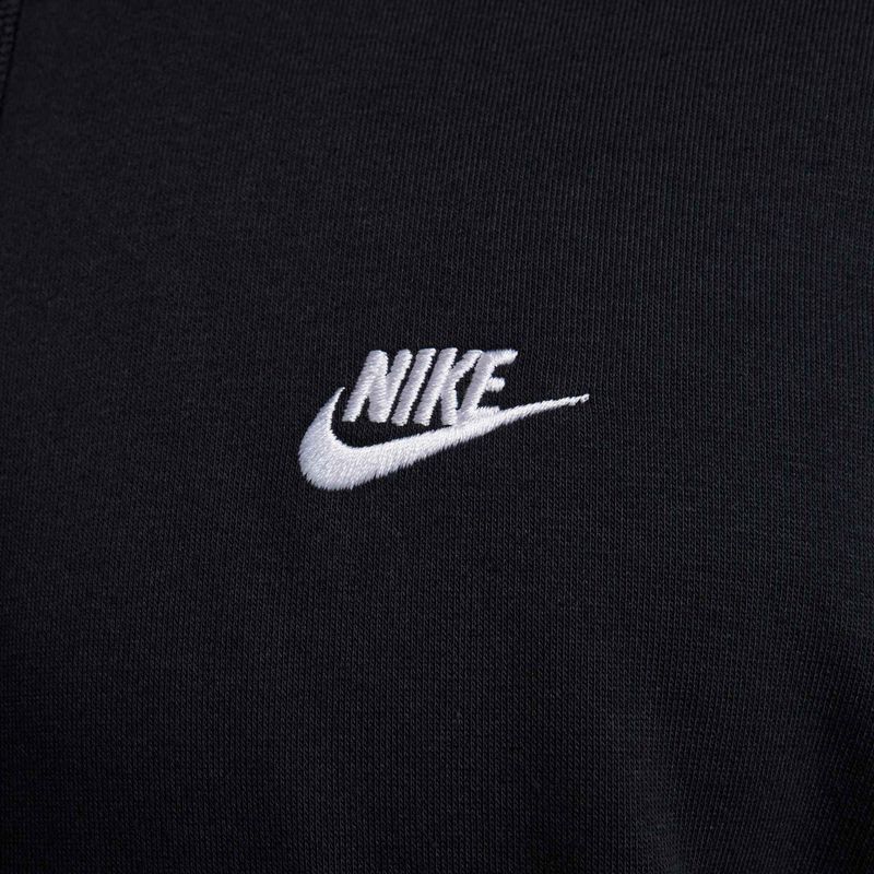 Кофта чоловіча Nike Club French Terry Pullover Hoodie black/black/white 7