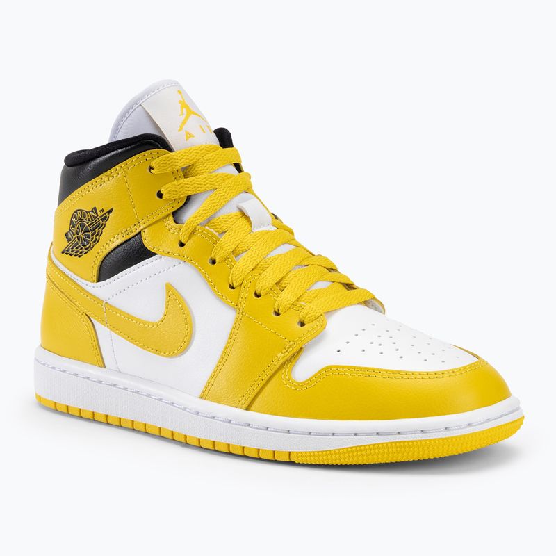 Кросівки жіночі Nike Air Jordan 1 Mid white/black/vivid sulfur