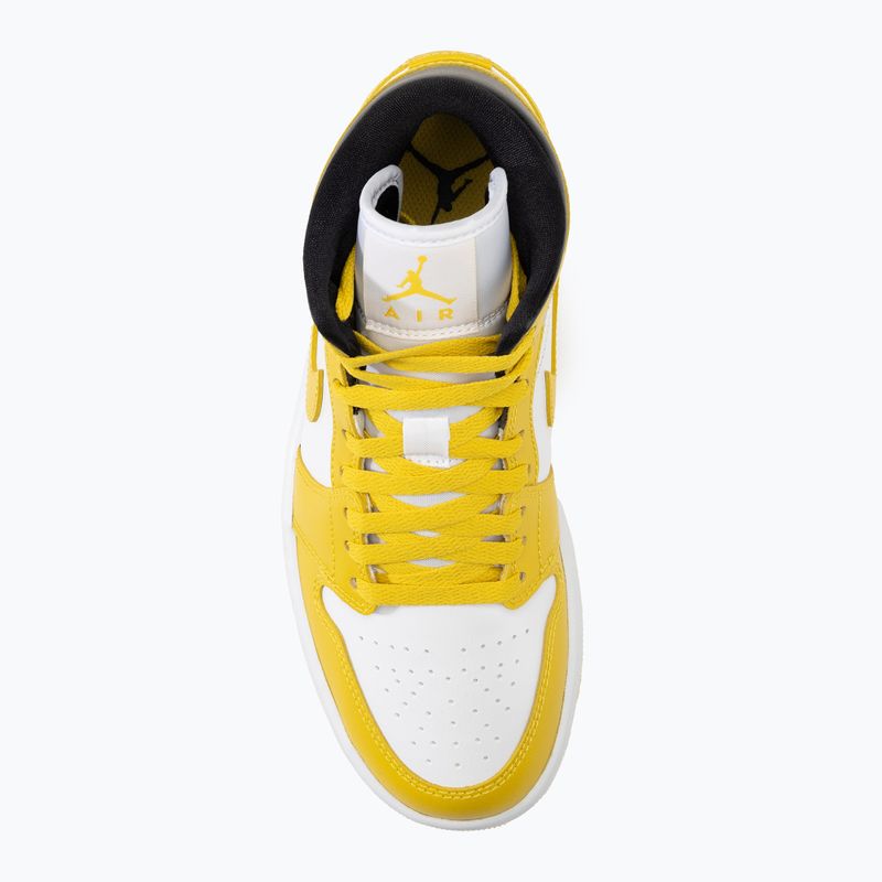 Кросівки жіночі Nike Air Jordan 1 Mid white/black/vivid sulfur 5