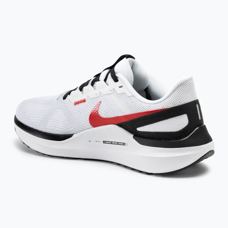 Кросівки для бігу чоловічі Nike Structure 25 white/black/light ммoke grey/fire red 3