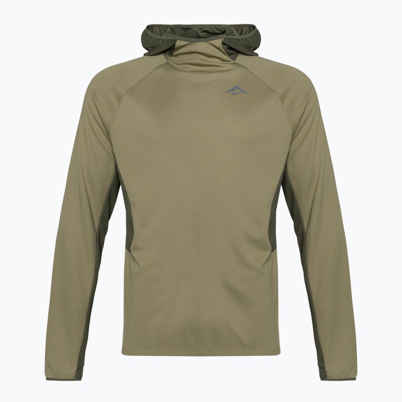 Лонгслів для бігу чоловічий Nike Trail Dri-Fit UV LS Hoodie neutral olive/medium olive/lilac bloom