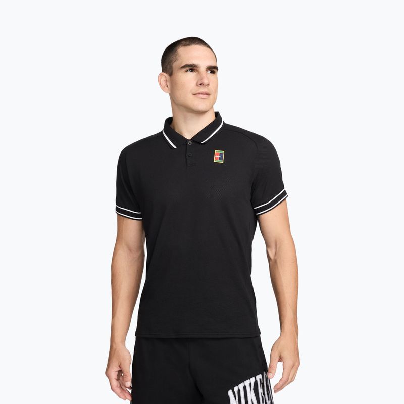 Чоловіча тенісна футболка Nike Court Heritage Polo black/white