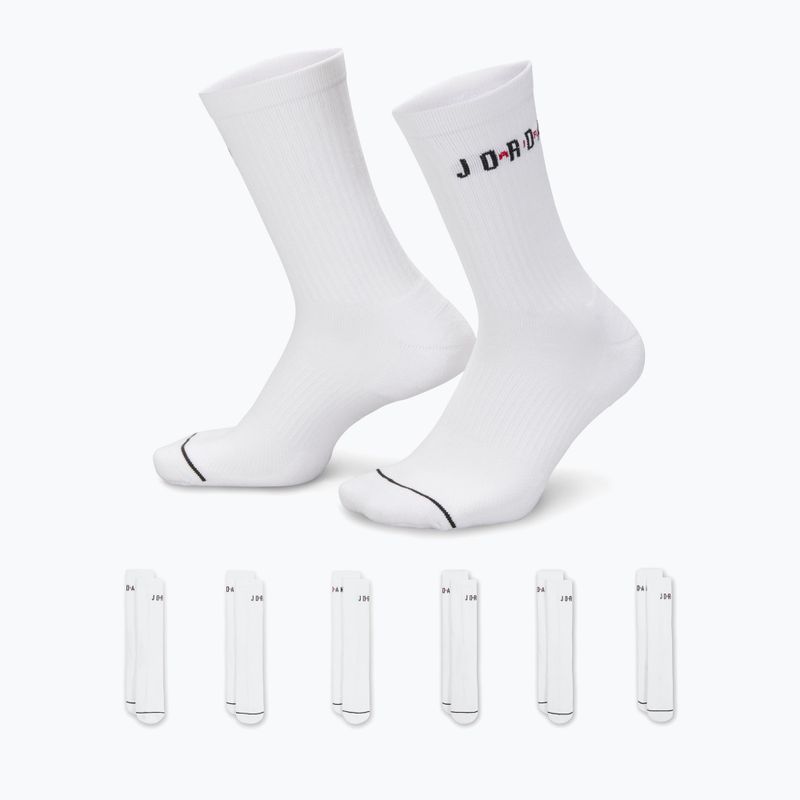 Шкарпетки  Jordan Everyday Crew 6 pairs white/gym red/black 8