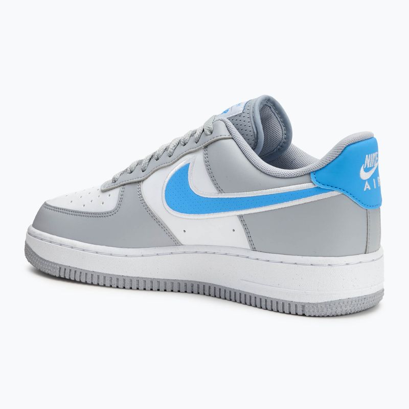 Чоловічі кросівки Nike Air Force 1 '07 Next Nature вовчий сірий / білий / університетський синійбі 3