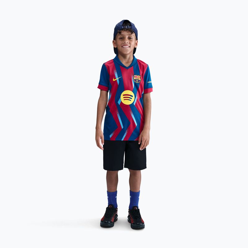 Футболка футбольна дитяча Nike FC Barcelona 2025/26 Stadium Fourth gym blue/gym blue/salsa red/opti yellow 2