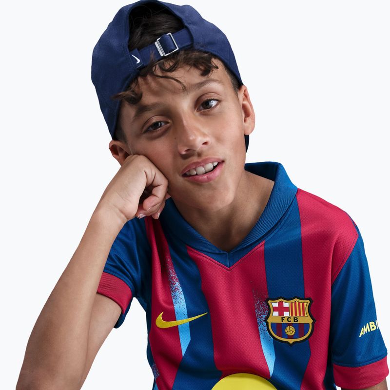 Футболка футбольна дитяча Nike FC Barcelona 2025/26 Stadium Fourth gym blue/gym blue/salsa red/opti yellow 5