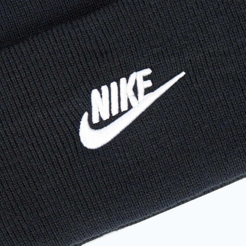 Зимова шапка Nike Peak Futura Beanie чорна/біла 3