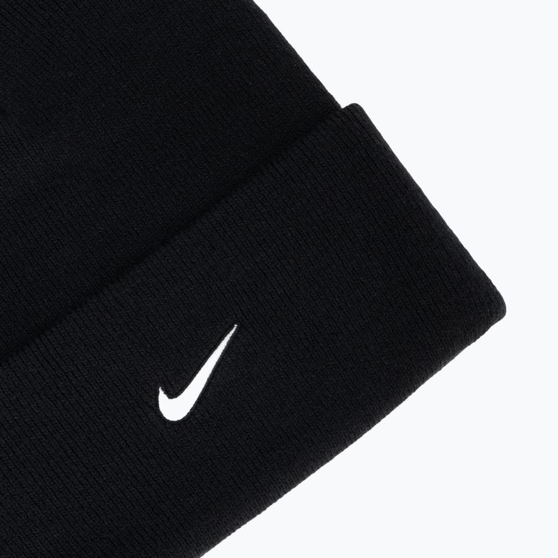 Шапка зимова Nike Peak Swoosh Beanie black/white 3
