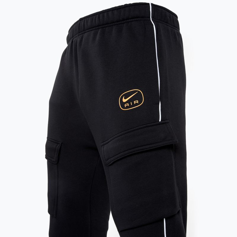 Чоловічі штани Nike Air Fleece Cargo чорні/металік золото 3