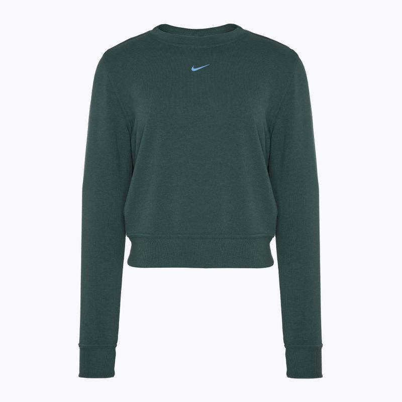 Жіночий світшот Nike Dri-FIT One Crew Neck French Terry жіночий вінтажний зелений/чорний