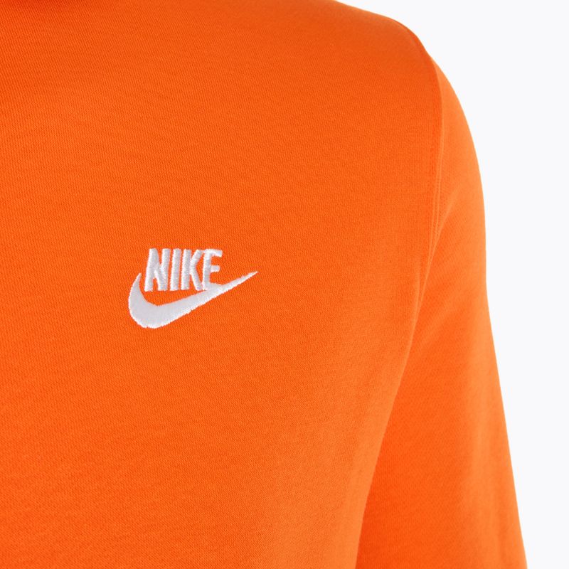 Кофта чоловіча Nike Sportswear Club Fleece Hoodie safety orange/ safety orange/ white 3