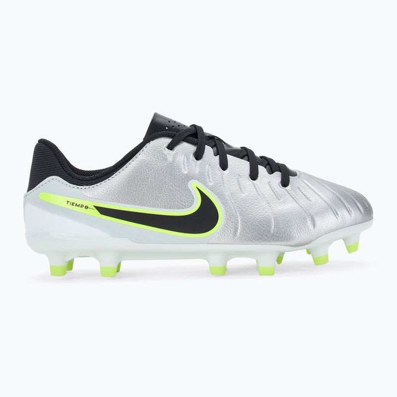 Кросівки футбольні дитячі Nike Tiempo Legend 10 Academy FG/MG metallic silver/volt/black 2